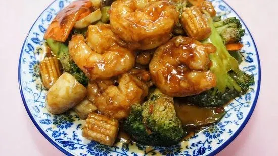 C21. Shrimp w. Garlic Sauce (晚)鱼香虾