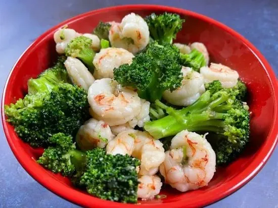 H11. Steamed Shrimp With Broccoli 水煮芥兰虾