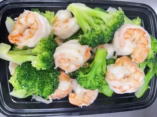 H6. Steamed Shrimp with Broccoli 水煮芥兰虾