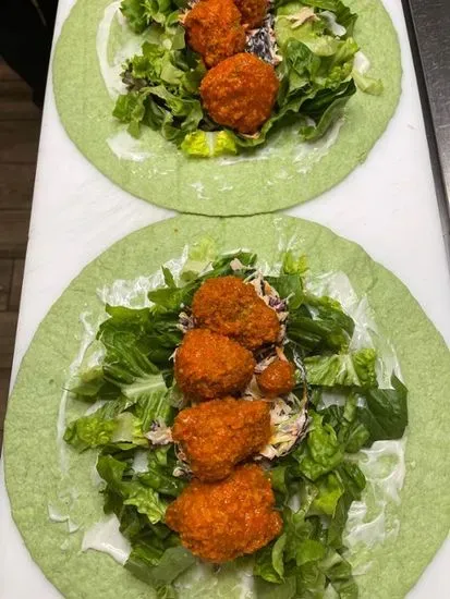  Crunchy Cauliflower Wrap ( buffalo and blue cheese)