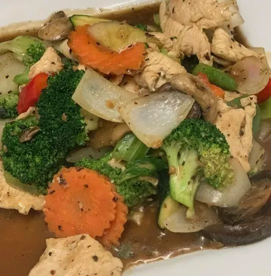 Senior Mixed Vegetables in Black Bean Sauce ( Chicken or Tofu)