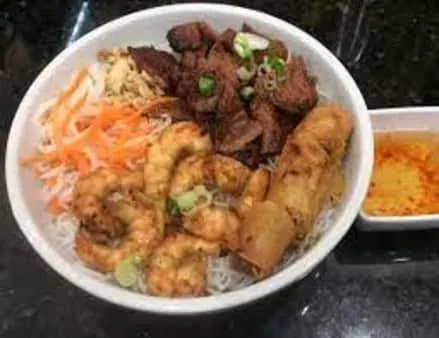 Beef Vermicelli  W/ Egg Rolls And Shrimp