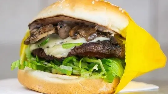Double Mushroom Swiss Burger