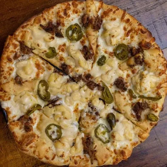 Smoked Pulled Pork, Gouda Mac & Cheese, Jalapenos, Cornbread
