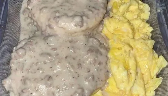 Sausage Gravy, Biscuits, Eggs