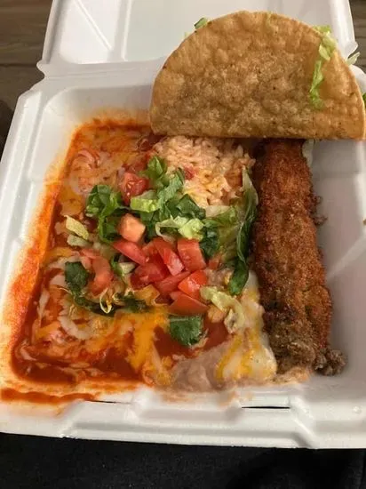 2. Cheese Enchilada, Beef Taco, Chile Relleno
