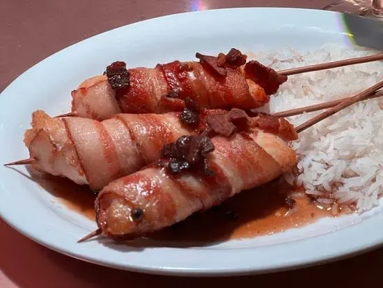 Chicken on a Stick Bacon Brown Sugar