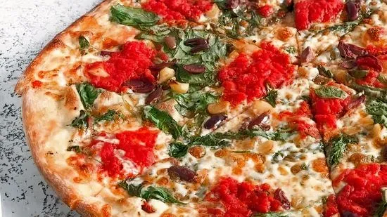 Large Double Dough Spinach, Kalamata Olive & Roasted Garlic