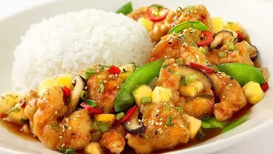 Crispy Pineapple Chicken and Shrimp