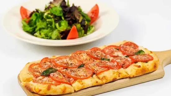 Lunch Fresh Basil, Tomato & Cheese Flatbread Pizza