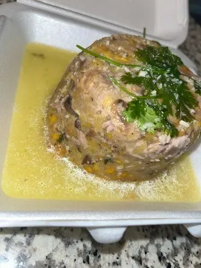 Mofongo de Pernil / Garlic Mashed Fried Plantain with Roasted Pork Shoulder