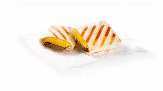 Sausage Egg and Cheese Grilled Breakfast Wrap