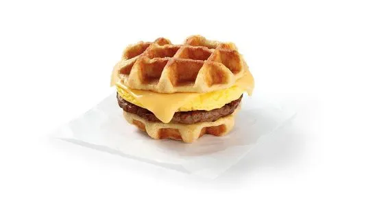 Sausage Egg & Cheese Waffle Sandwich