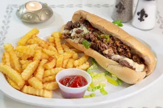 Philly Cheesesteak on Hoagie Bun