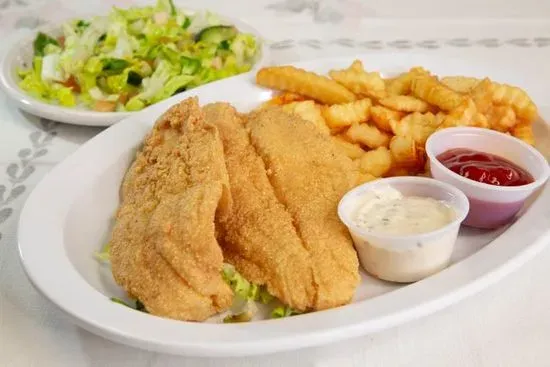 Fish 2 pcs with Fries and Salad