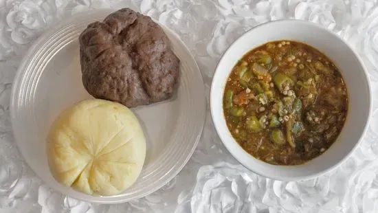 Okro Soup With Assorted Meat