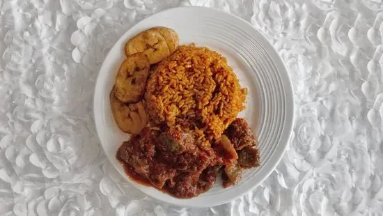 Jollof Rice With Assorted Meat