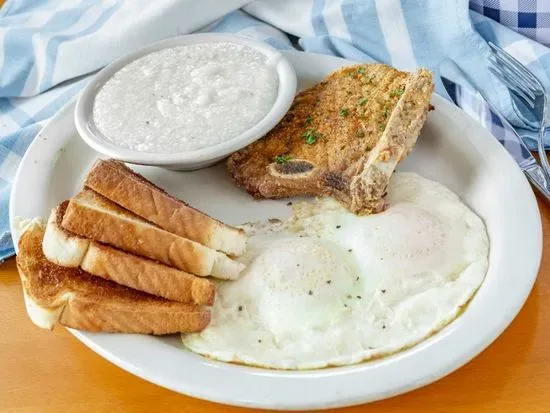 Single Pork Chop Breakfast