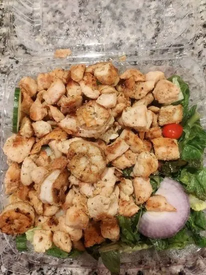 Fajita Chicken and Shrimp Salad