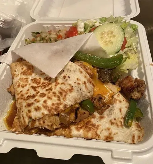 Steak with Chicken Quesadilla