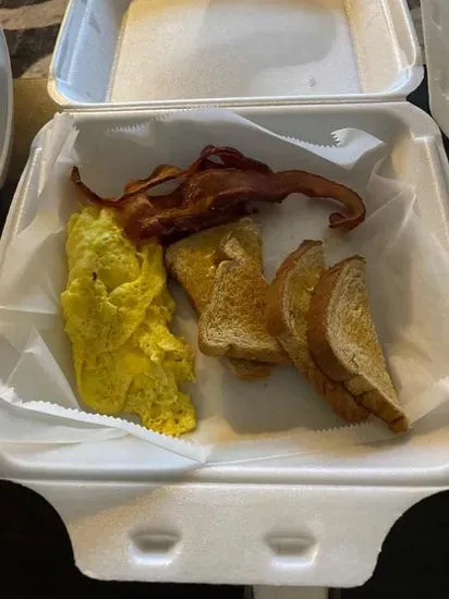 2 Egg, Bacon or Sausage, Hash Brown and Toast or Biscuit