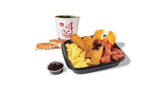 3pc Banana French Toast Sticks Platter w/ Bacon Combo