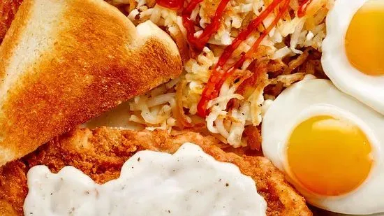 Homestyle Chicken Fried Steak and Eggs