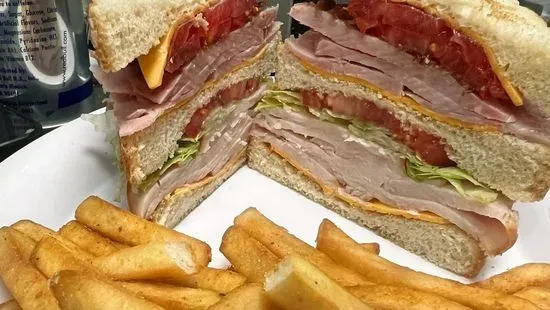 Amazing Club Sandwich with Fry