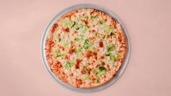 10" Chicken Alfredo with Broccoli or Spinach Pizza
