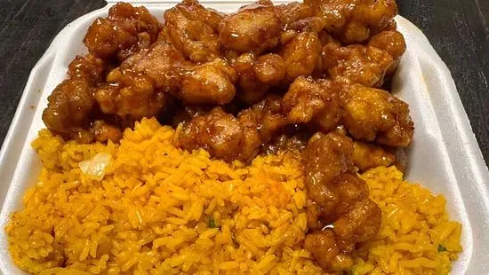 General tso’s chicken  combo (fried rice and egg roll)