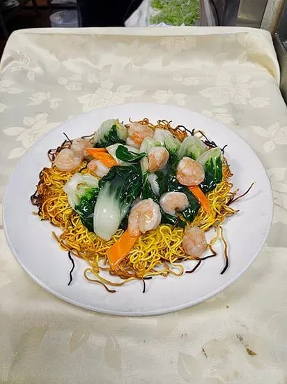 Shrimp Pan Fried Crispy Noodle / 蝦炒面 (煎面)