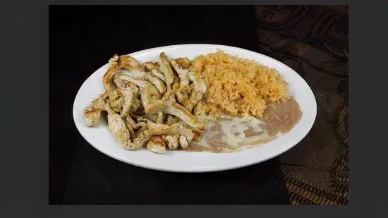 1. Grilled Chicken or steak with rice & beans