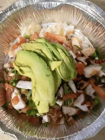 Tostada de Pulpo y Camaron