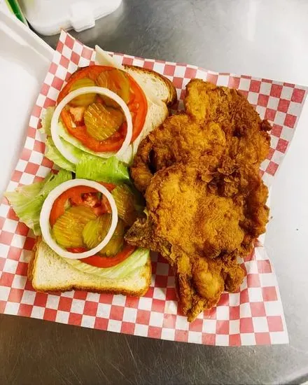 Pork Chop Sandwich with Fries