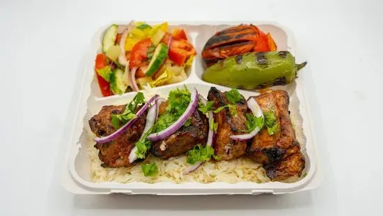 7. Pork BBQ Kabob Plate