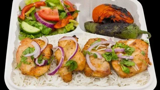 10. Boneless Chicken Breast or Thigh Shish Kabob Plate