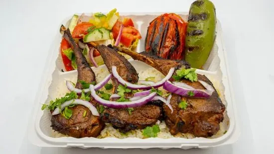 8. Lamb Chops Kabob Plate