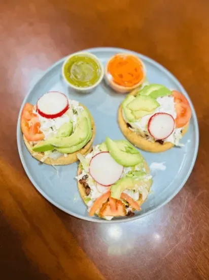 3 Sopes- Fried Masa Base 