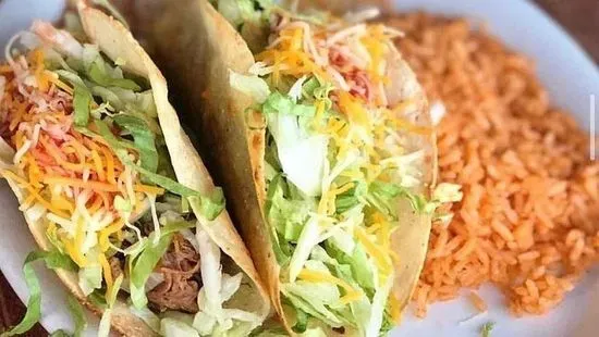 7. Two Tacos, Rice & Beans