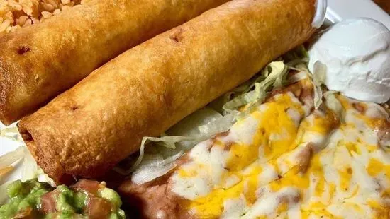 9. Two Taquitos, Rice & Beans