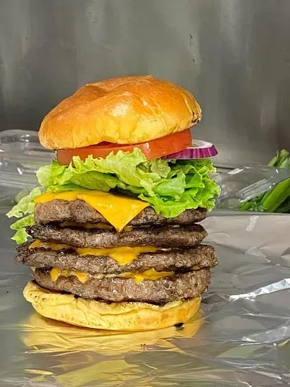 The "Godzilla" Cheeseburger Platter (4 patties)