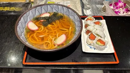 D. Udon with California or Spicy Tuna Roll