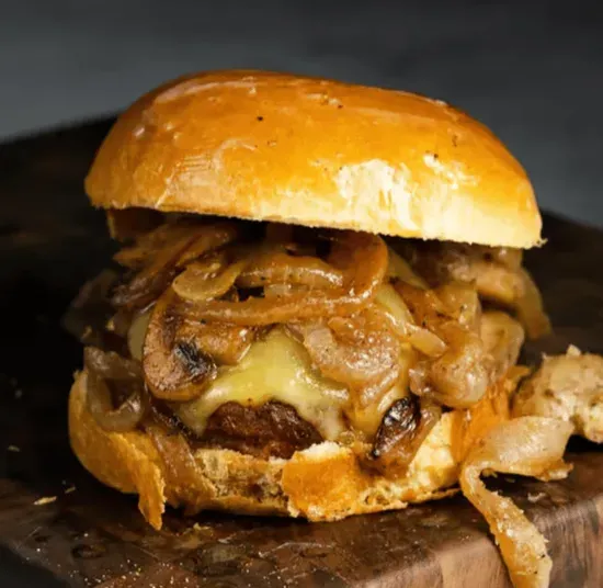 Mushroom Swiss Cheese Burger Meal 