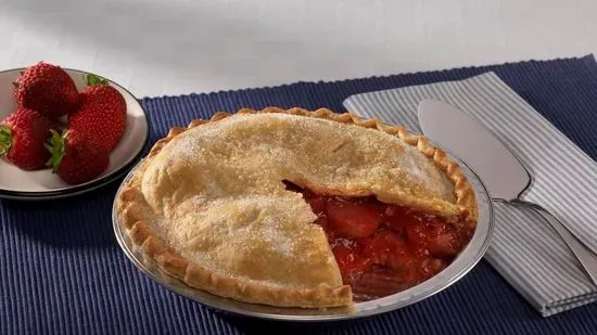 Whole Strawberry Rhubarb Delight Pie