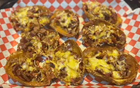 Loaded Potato Skins w/ sour cream & chives