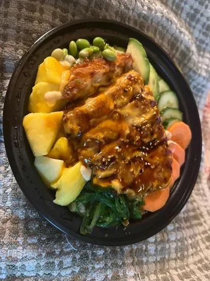 Teriyaki chicken poke bowl