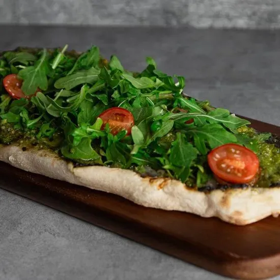 Flatbread - goat cheese, eggplant, basil pesto