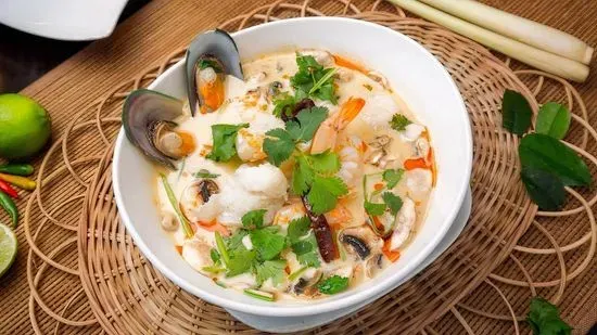 Seafood Coconut Soup (Tom Kah Talay) (Large)