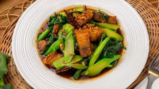 Chinese Broccoli with Crispy Pork