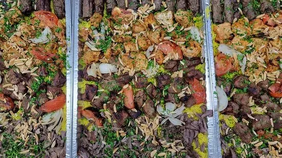 A Mix Tray Of Shish Kabob, Kufta Kabob, Shish Tawook, & Shawerma